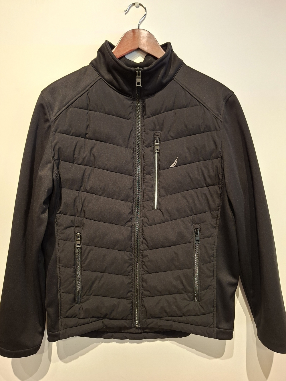 Men's Nautica Black Puffer Zip-Up Jacket